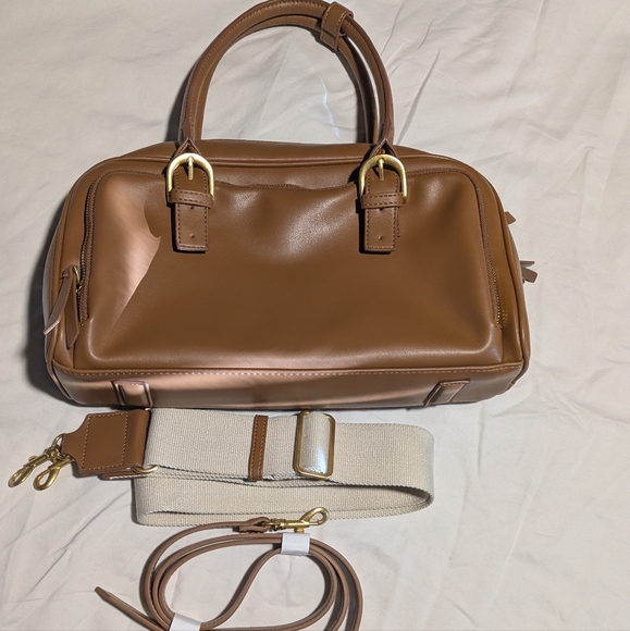 Vegan Leather Bowling Bag - Picture 7 of 10